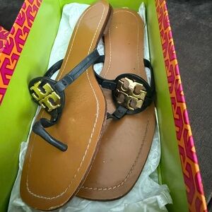 Tory Burch Perfect Black Terra Thong Sandals